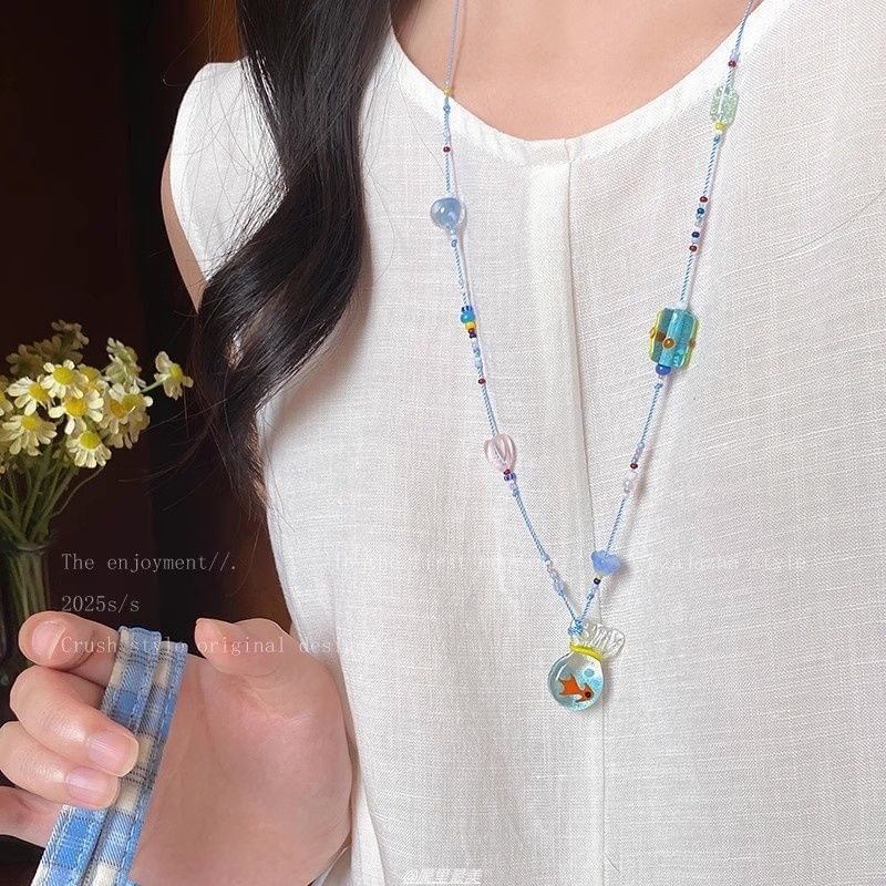 Necklace Goldfish String Resin