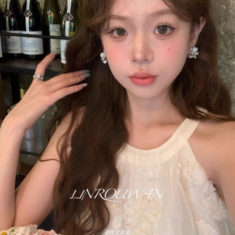 Acrylic Earring Alloy Floral Stud