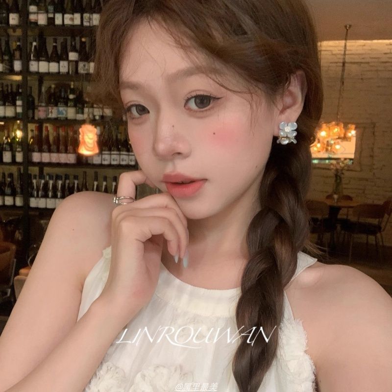 Acrylic Earring Alloy Floral Stud