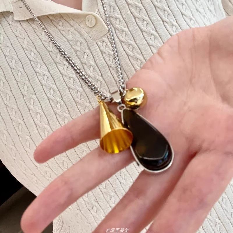 Chain Pendant Droplet Resin Cuban Necklace