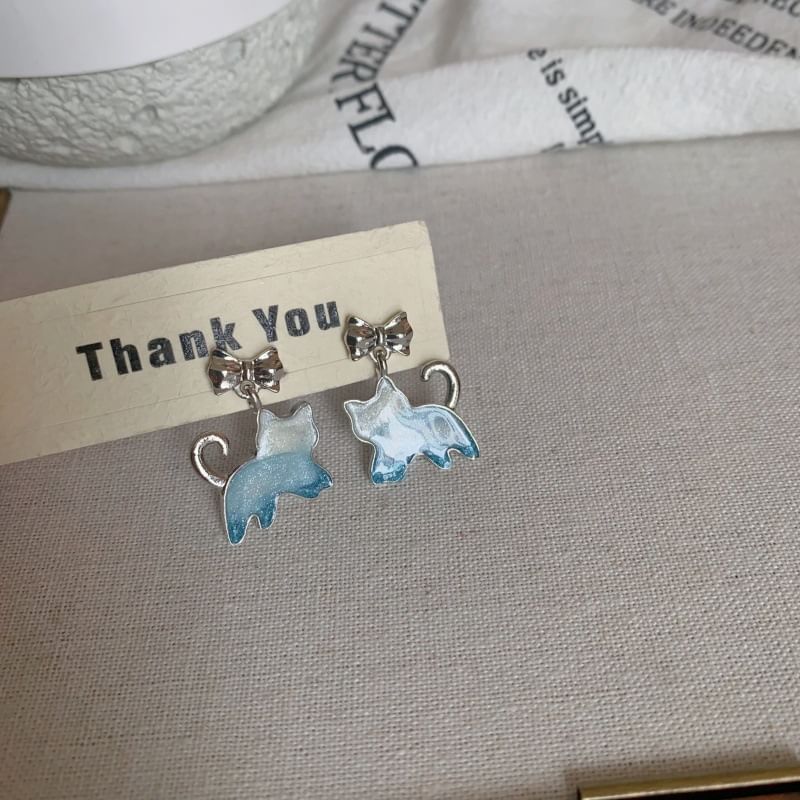 Earring Gradient Cat Alloy Drop Resin