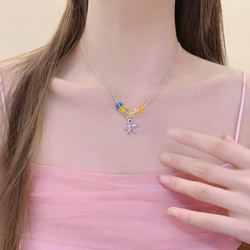 Crystal Alloy Faux Pendant Star Choker