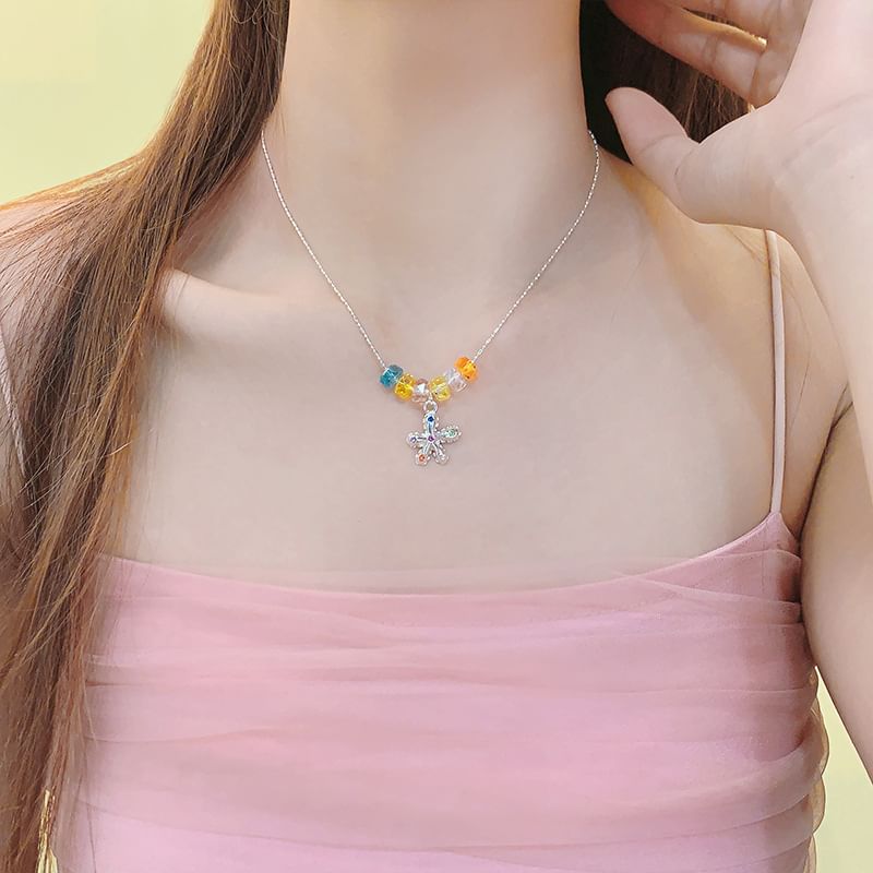 Crystal Alloy Faux Pendant Star Choker