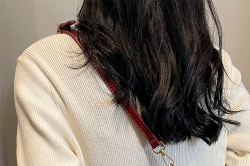 Flap Bag Crossbody Buckled Leather Faux