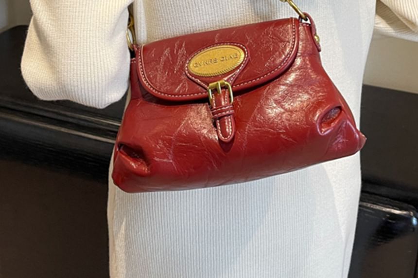 Flap Bag Crossbody Buckled Leather Faux