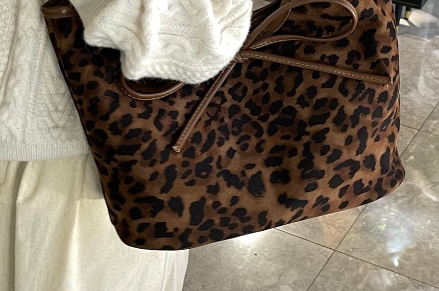 Bow Tote Leopard Bag Print