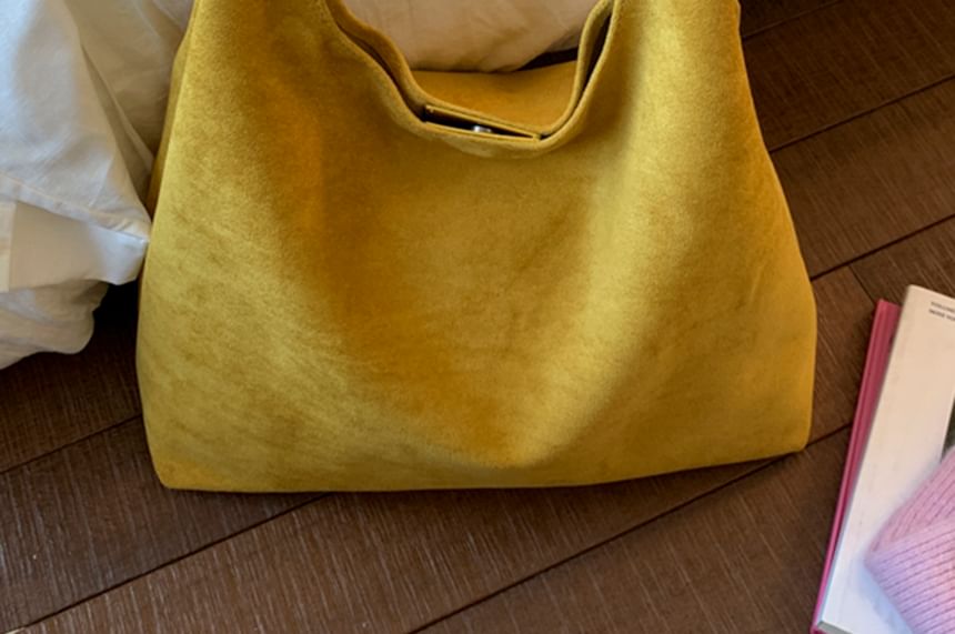 Pouch Tote Suede Faux Bag With