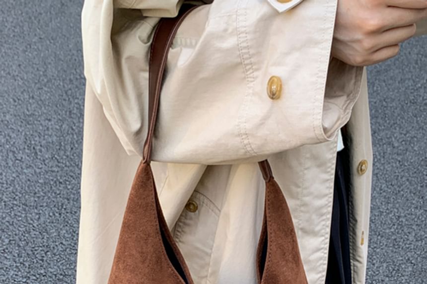 Pouch Tote Suede Faux Bag With