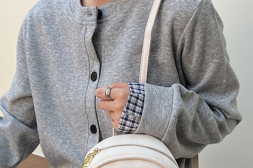 Flap Faux Leather Plaid Backpack