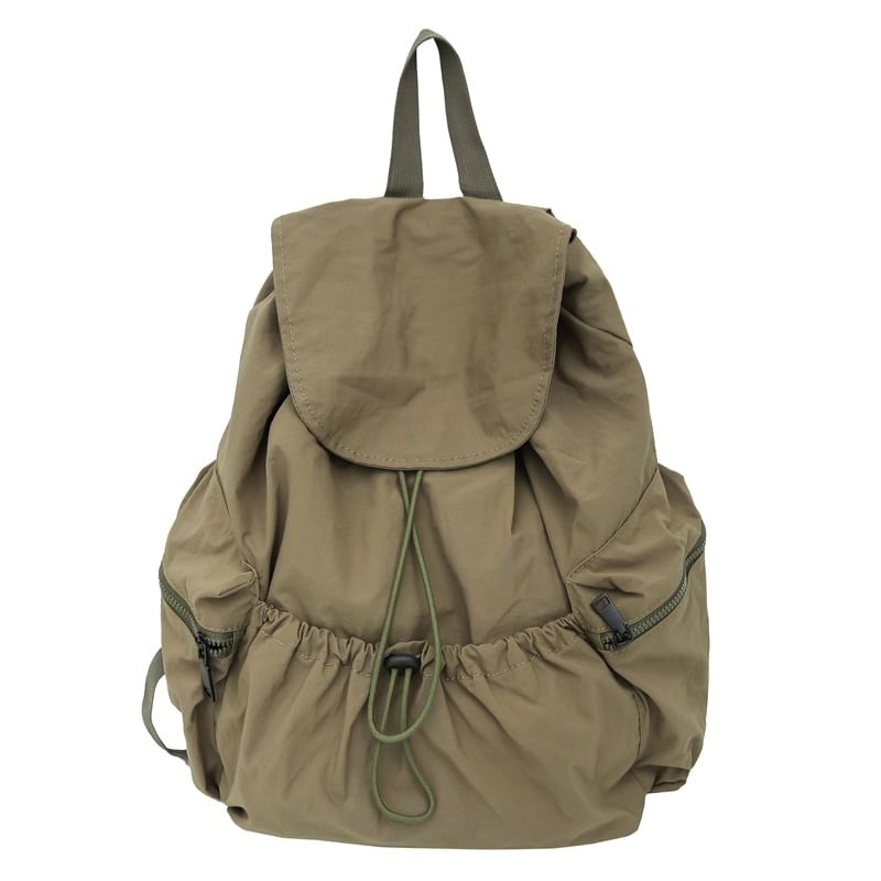 Backpack Drawstring Plain Unisex Nylon