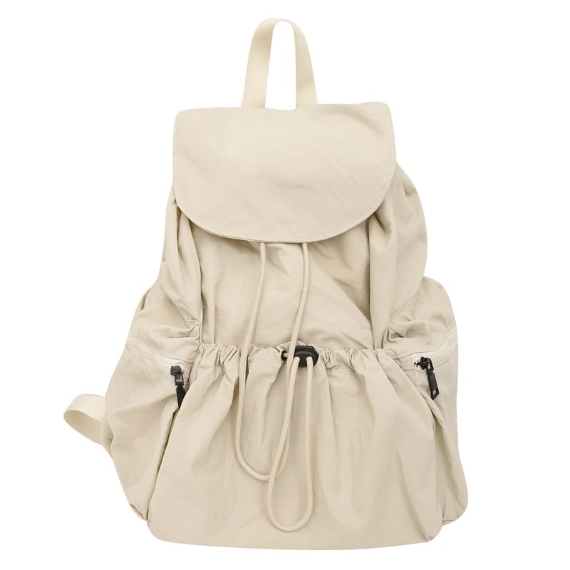 Backpack Drawstring Plain Unisex Nylon