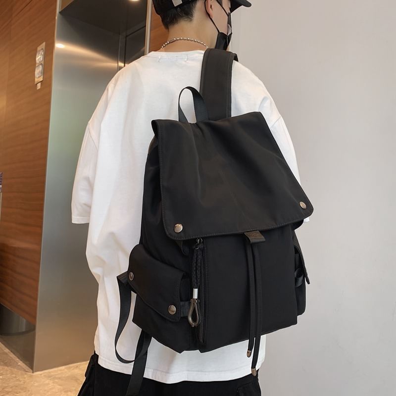 Nylon Plain Drawstring Backpack
