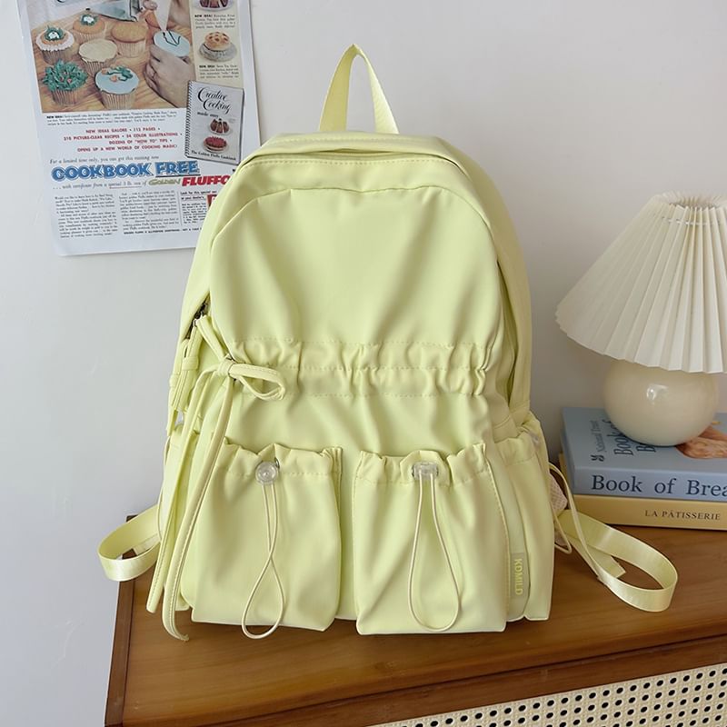 Backpack Bow Nylon Plain Drawstring