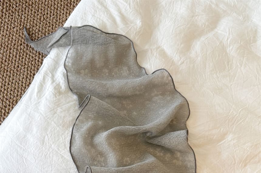 Floral Jacquard Sheer Scarf