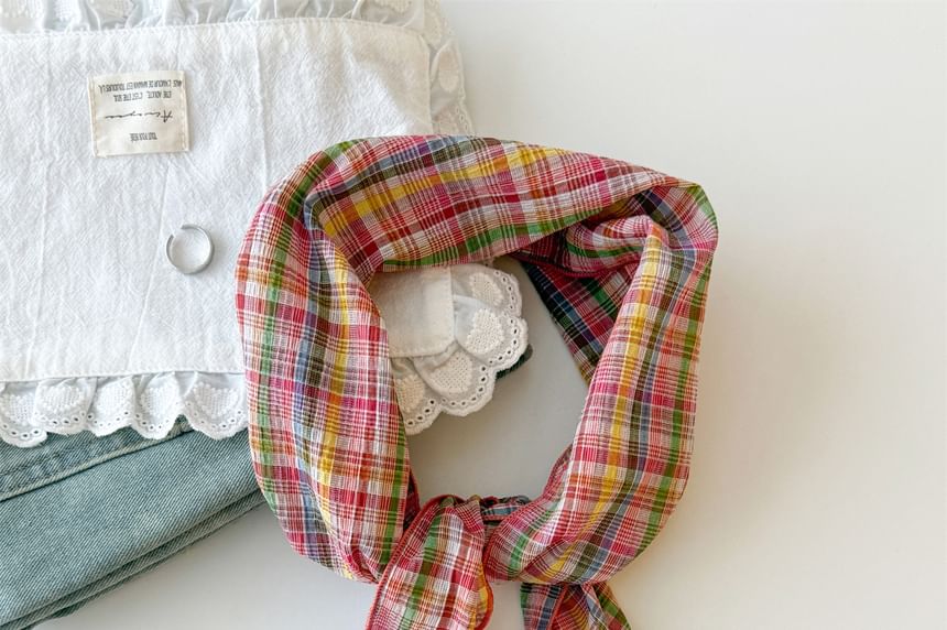 / Scarf Headkerchief Plaid