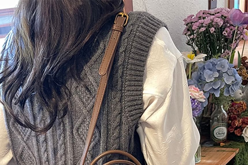 Plain Top Suede Crossbody Faux With Bag Handle Pouch