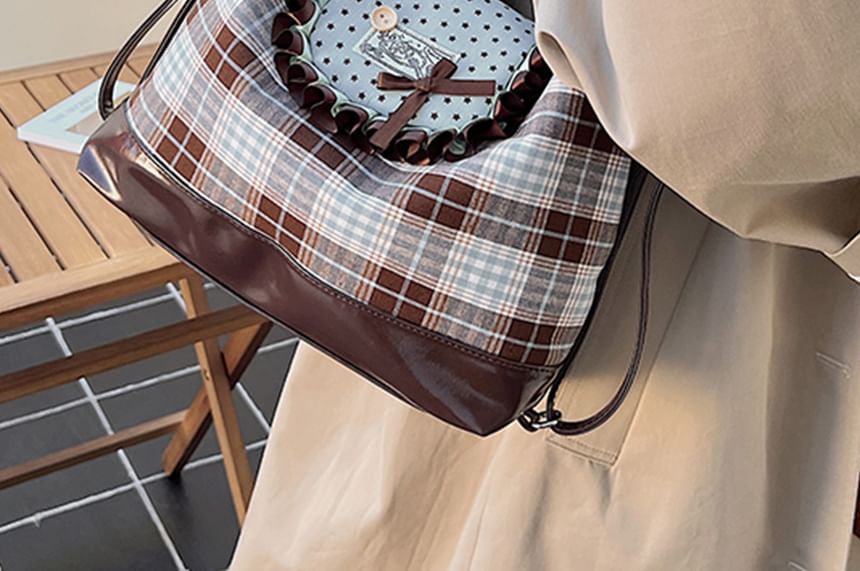 Crossbody Bow Bag Patterned Accent