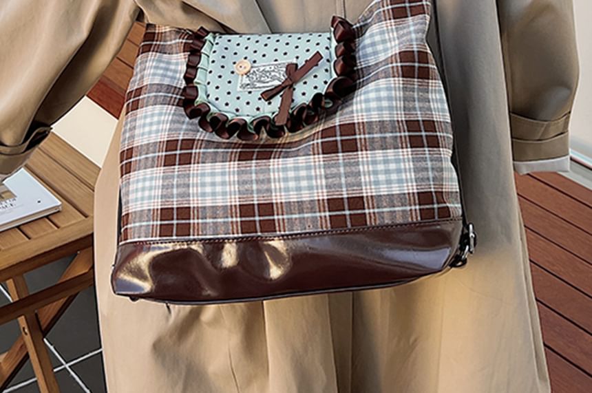 Crossbody Bow Bag Patterned Accent