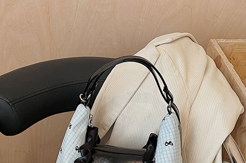 Crossbody Bow Bag Patterned Accent