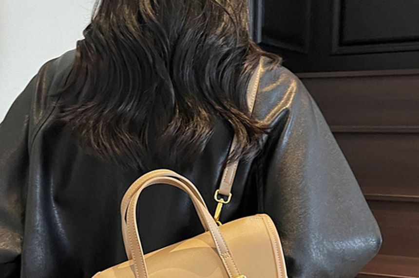 Flap Backpack Leather Faux