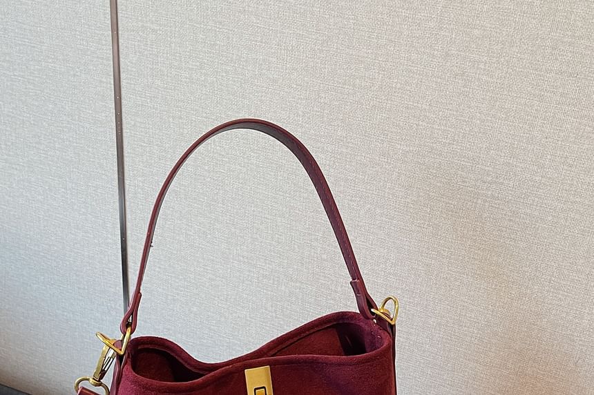 Suede Crossbody Plain Pouch With Bag Faux Fringe