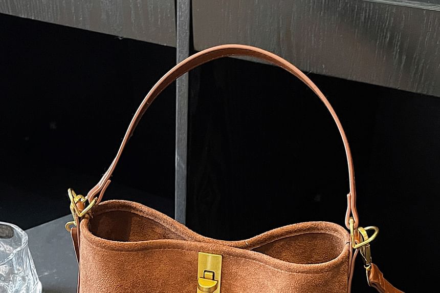 Suede Crossbody Plain Pouch With Bag Faux Fringe