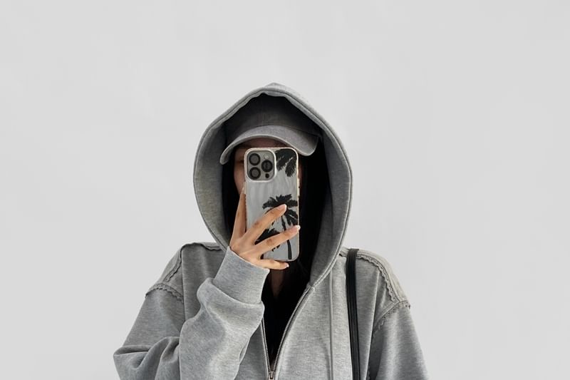 Zip-Up Drawstring Hoodie