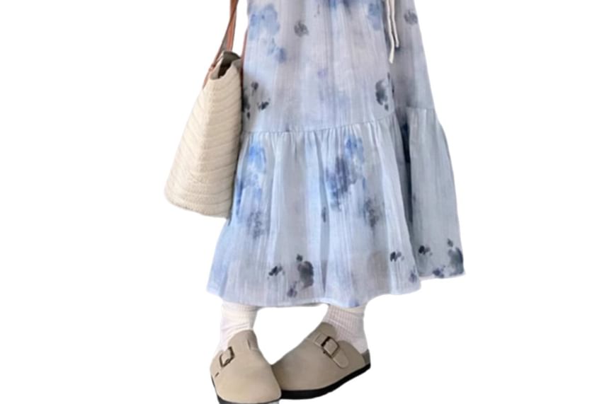 Sheer Perforated Drawstring Scoop Neck Knit Top Set