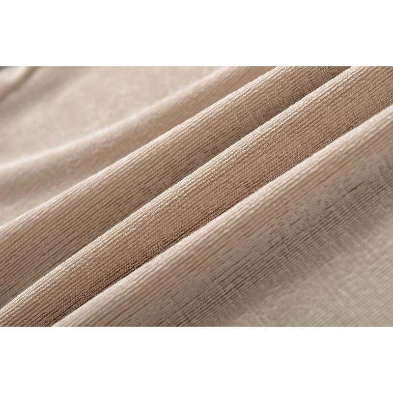 Ruched Plain Cowl Neck Long-Sleeved Tee