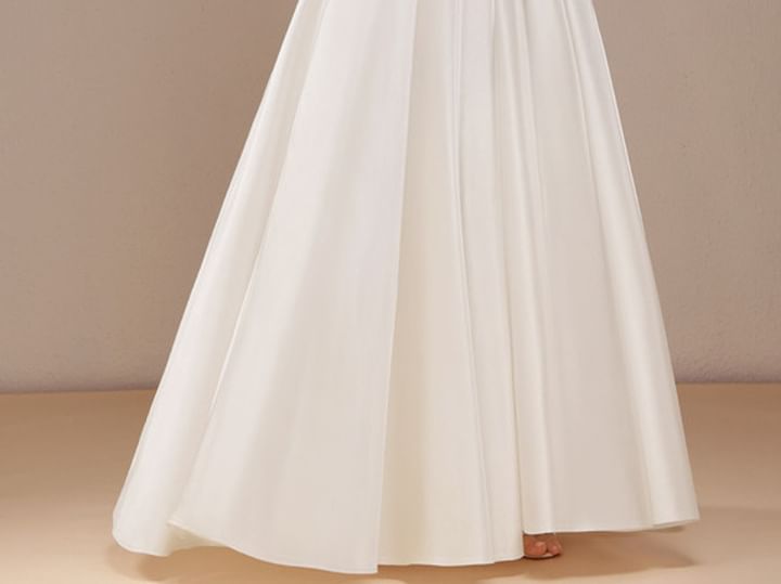 Strap Plain Gown Spaghetti V-Neck Evening