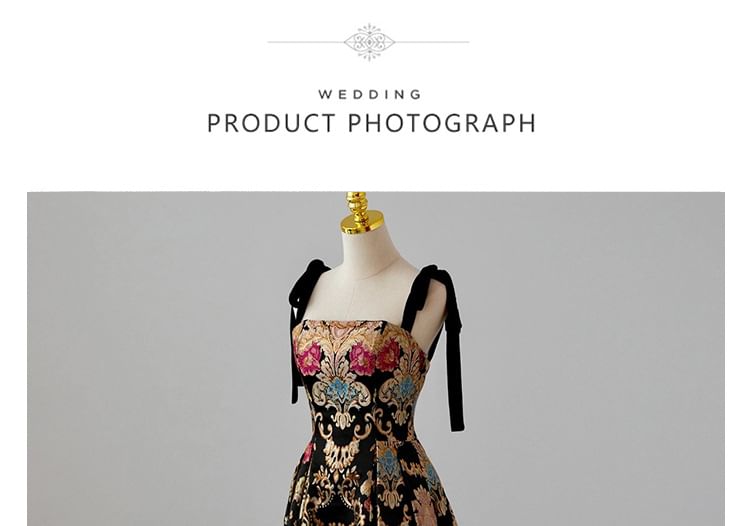 Sleeveless Floral A-Line Evening Print Gown