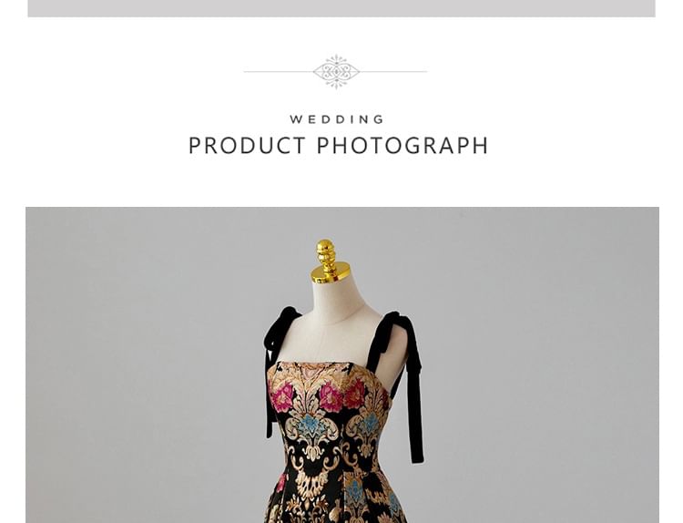 Sleeveless Floral A-Line Evening Print Gown