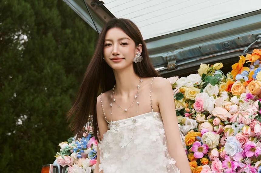 A-Line Sleeveless Sheer Evening Gown