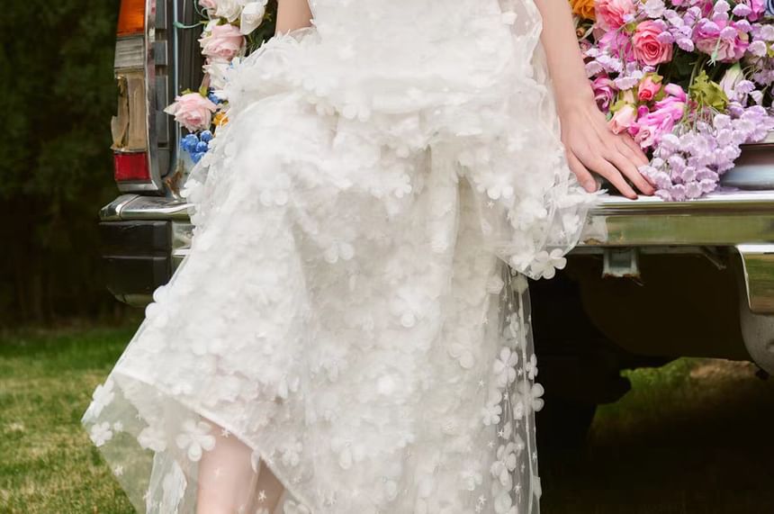 A-Line Sleeveless Sheer Evening Gown