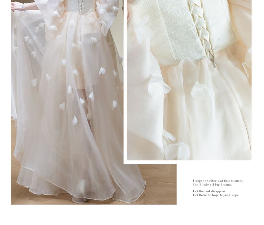 Overlay Sheer Evening Strapless Gown A-Line