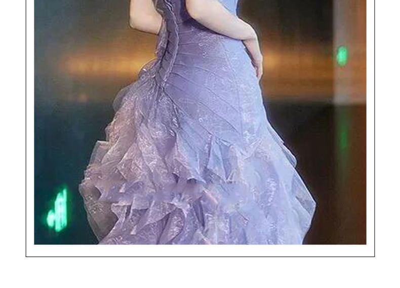 Panel A-Line Tiered Strapless Gown Mesh Evening