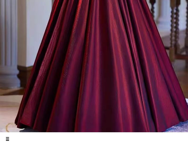 Plain A-Line Evening Off Shoulder Gown Gathered