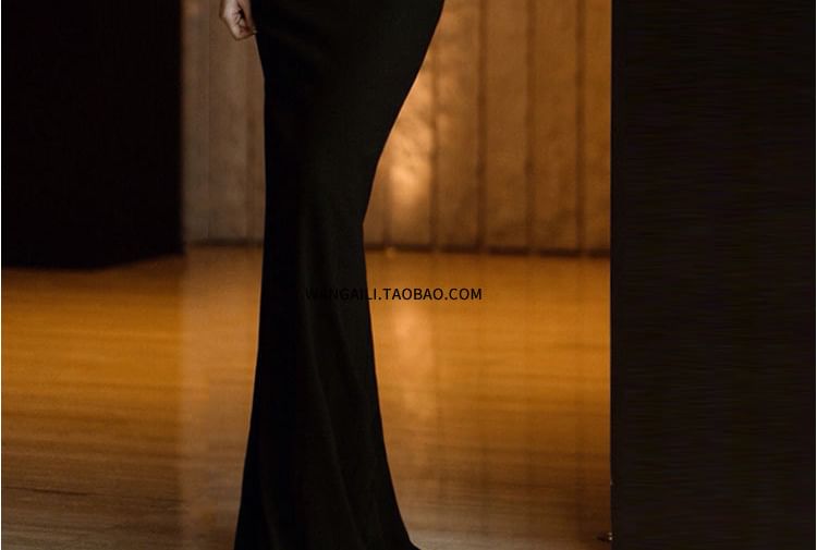 Plain Off-Shoulder Sheath Gown Long-Sleeve Evening