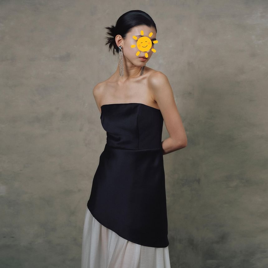 Tone Gown Evening Panel A-Line Two Strapless