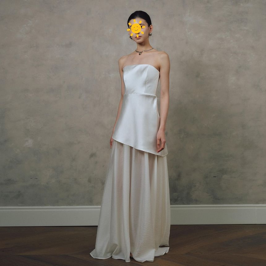 Tone Gown Evening Panel A-Line Two Strapless