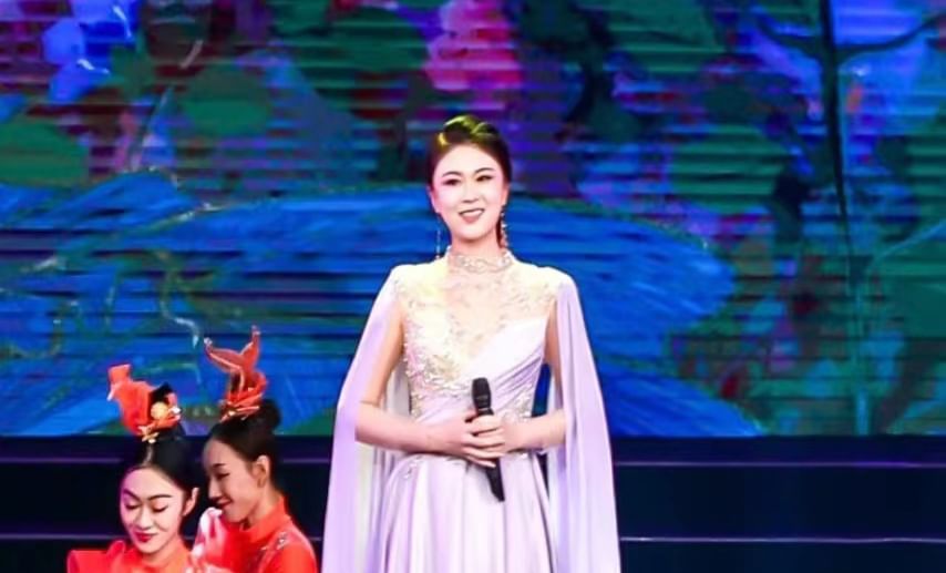 Cape-Sleeve Sequin Panel A-Line Evening Gown