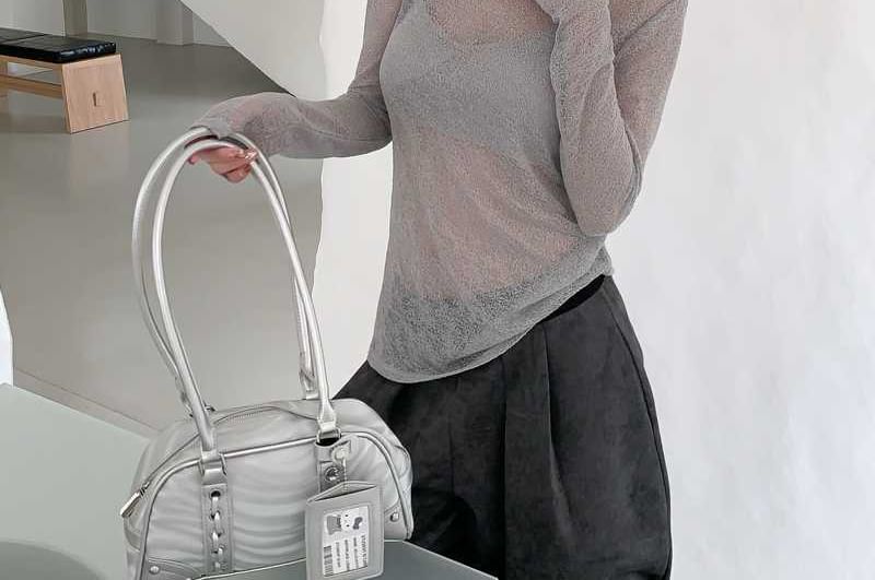 Crop Camisole & Off-Shoulder Mesh Top Set