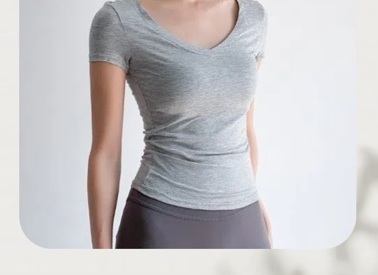 Short Sleeve V-Neck Plain T-Shirt