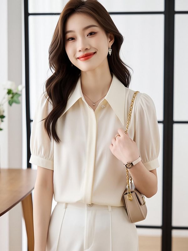 Button-Up Short Sleeve Classic Shirt