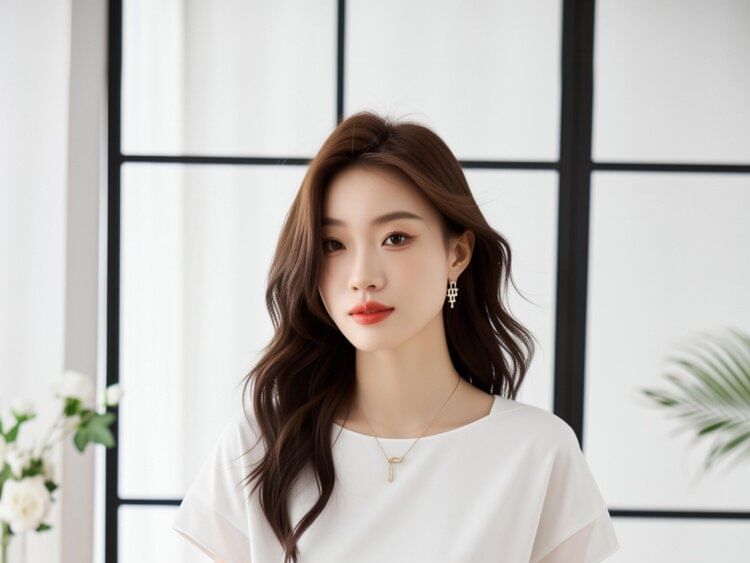 Chiffon Crewneck Short Sleeve Blouse