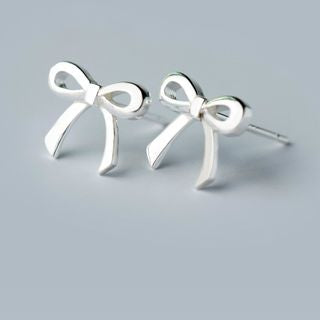 Bow Silver 925 Sterling Earring