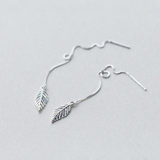 Earring 925 Drop Sterling Silver Leaf