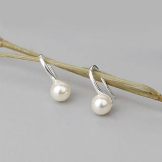 Earring Silver Sterling Pearl 925 Faux