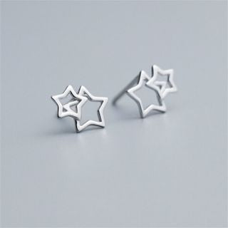 Star Earring Sterling Double Silver 925