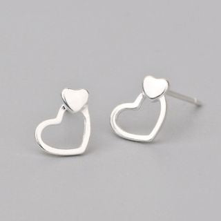 Heart Silver Sterling 925 Earring